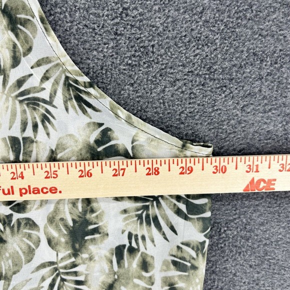 Womens cardigan Lightweight Top Plus Size white green Floral sheer Sleeveless - Picture 8 of 11